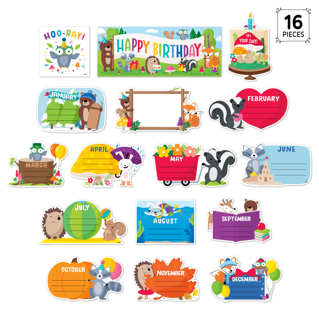 Woodland Friends Happy Birthday Mini Bulletin Board