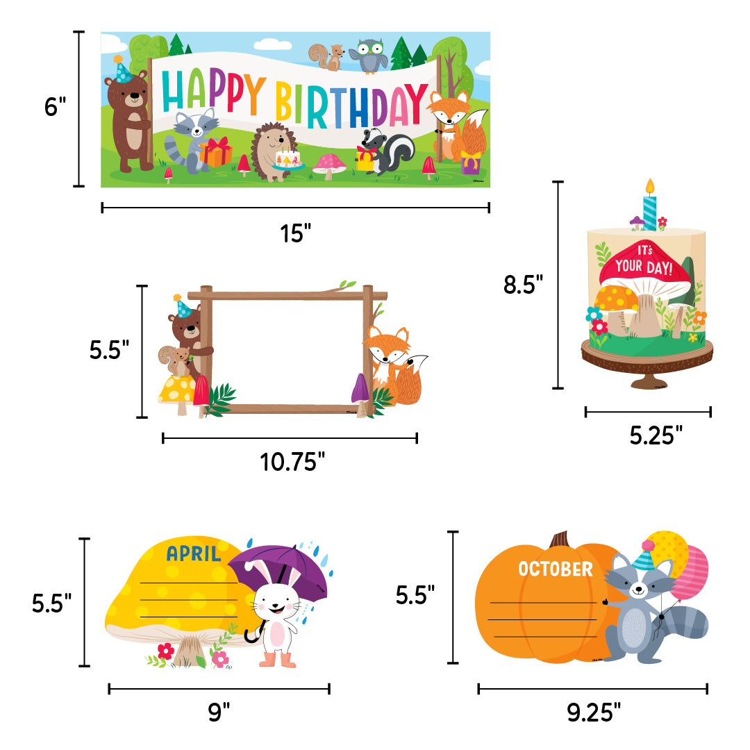 Woodland Friends Happy Birthday Mini Bulletin Board