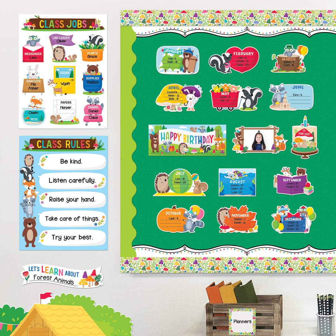 Woodland Friends Happy Birthday Mini Bulletin Board