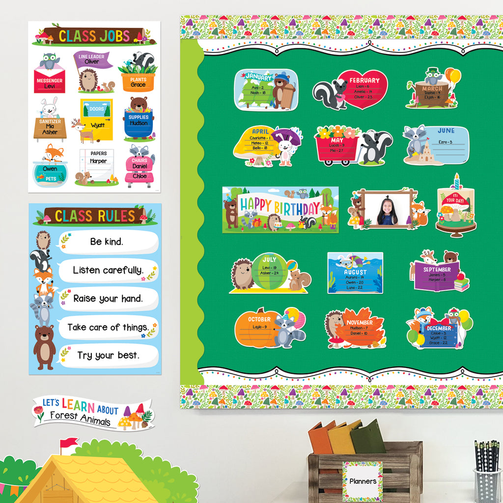 Woodland Friends Happy Birthday Mini Bulletin Board