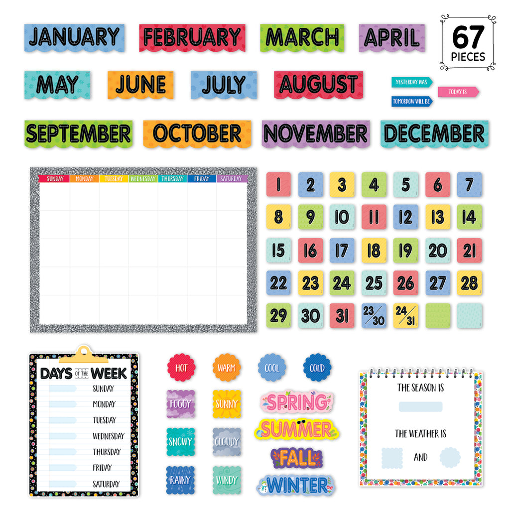Core Decor Pattern Play Calendar Set Bulletin Board
