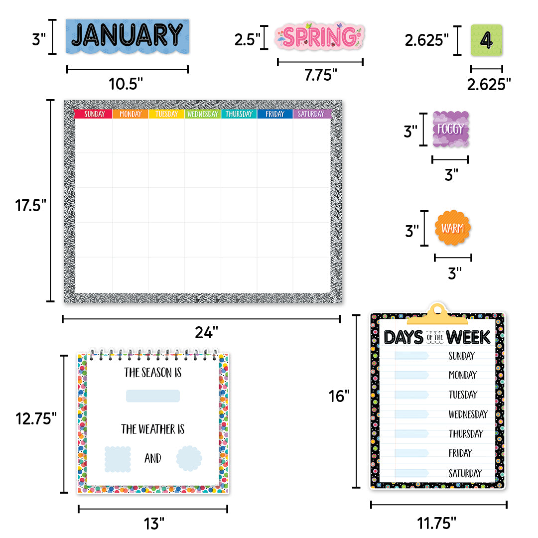 Core Decor Pattern Play Calendar Set Bulletin Board