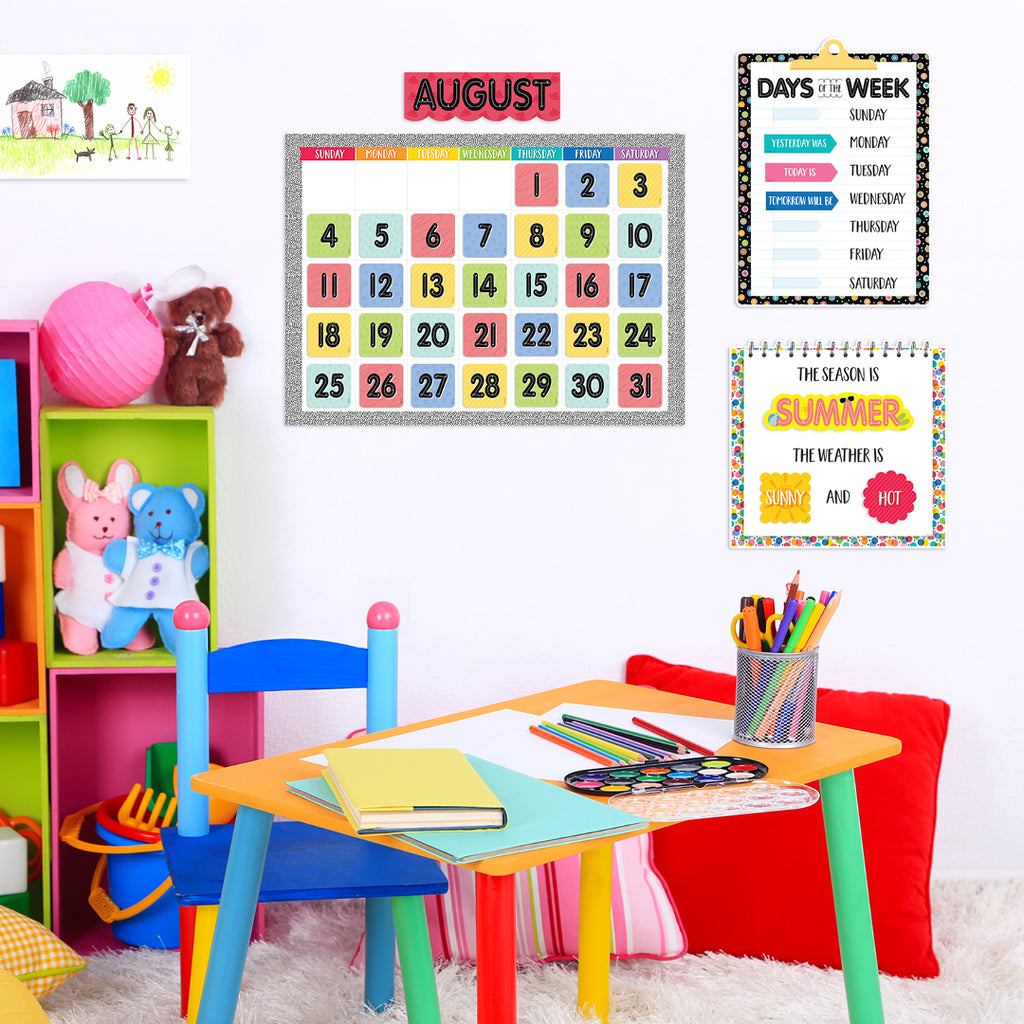 Core Decor Pattern Play Calendar Set Bulletin Board