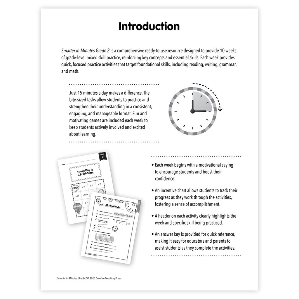 Smarter in Minutes Grade 2 Skills Practice Made Easy
