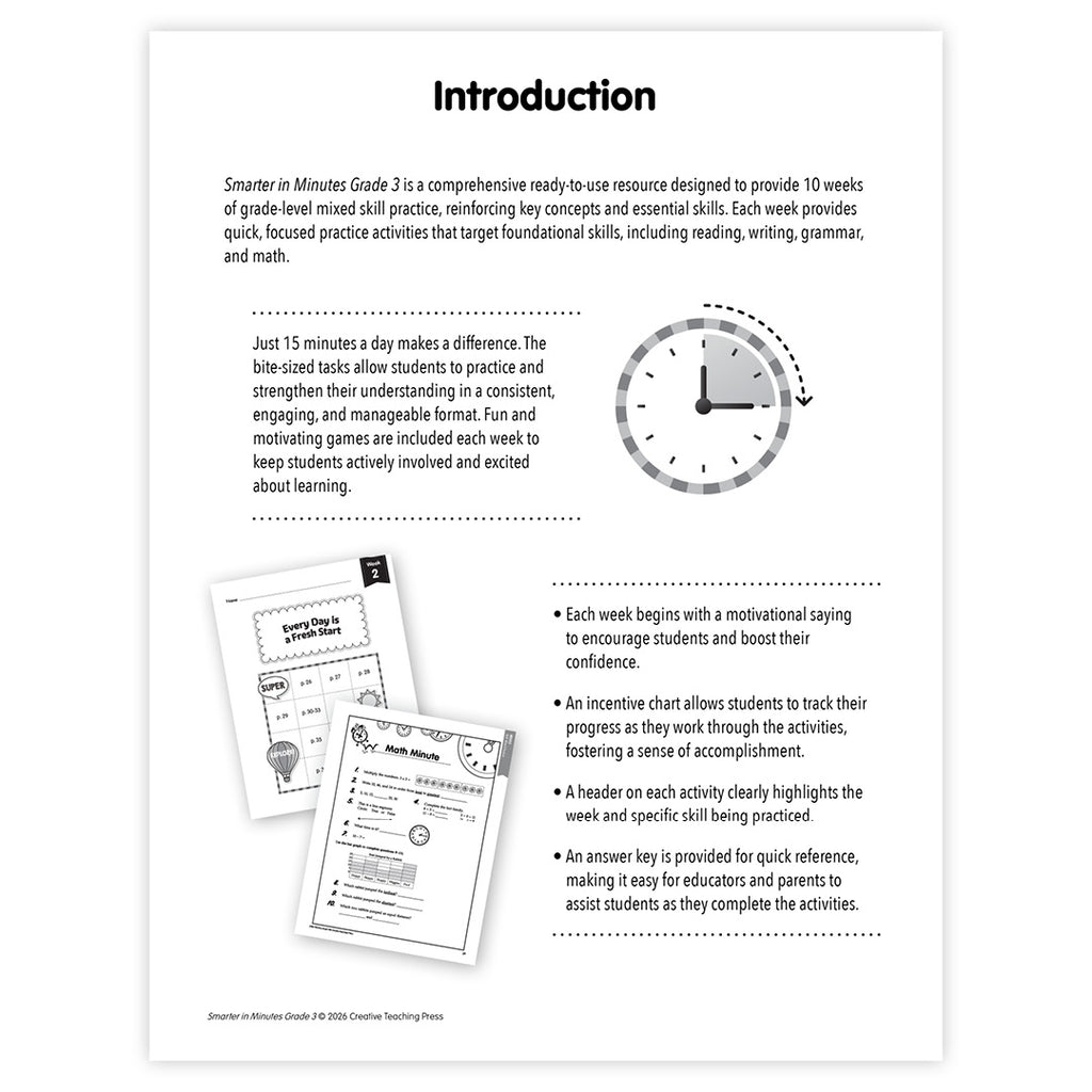 Smarter in Minutes Grade 3 Skills Practice Made Easy