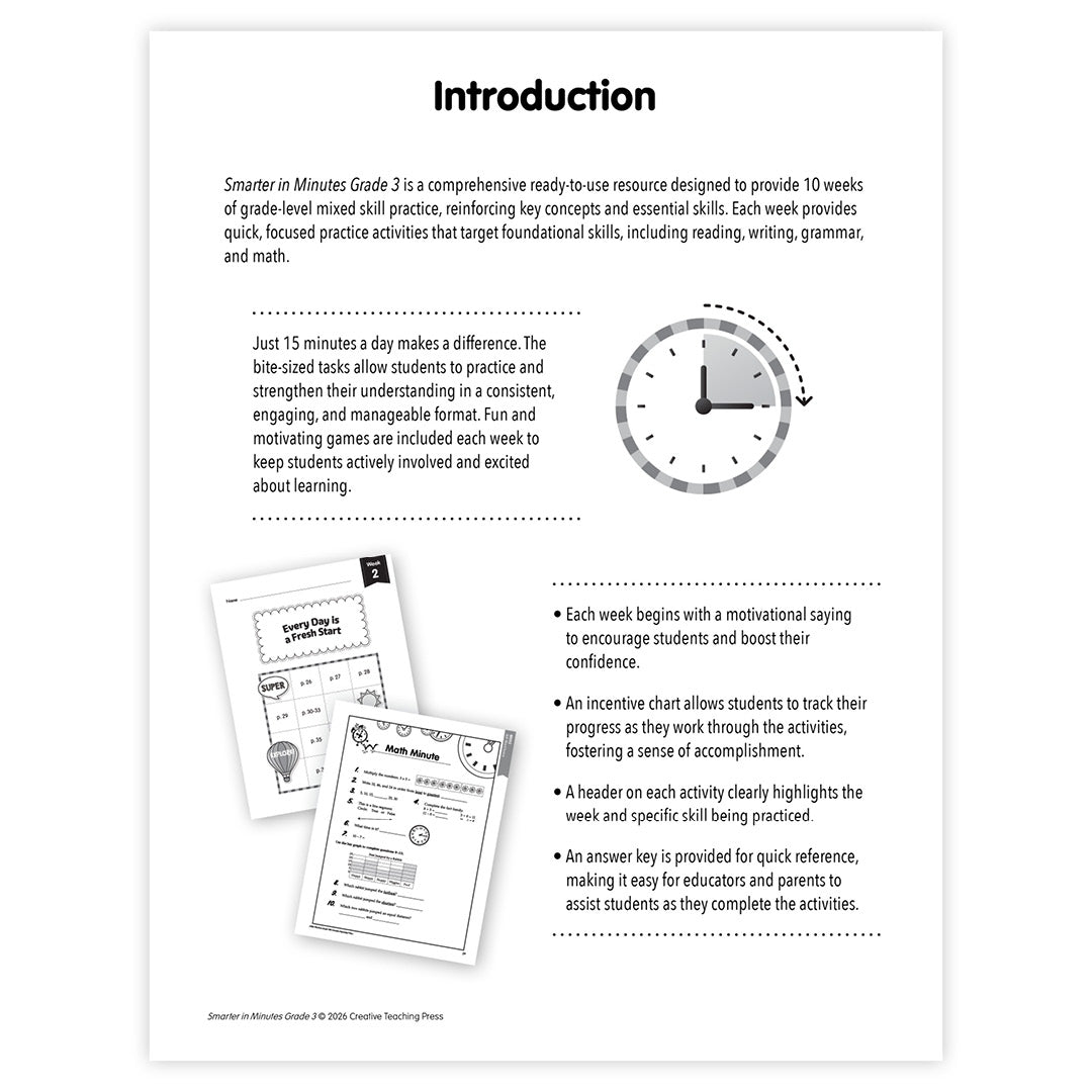Smarter in Minutes Grade 3 Skills Practice Made Easy