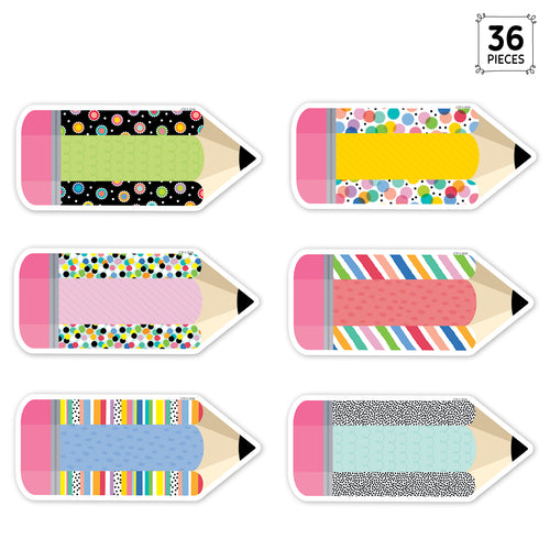 Core Decor Pattern Play Pencils 6 Inch Designer Cut-Outs