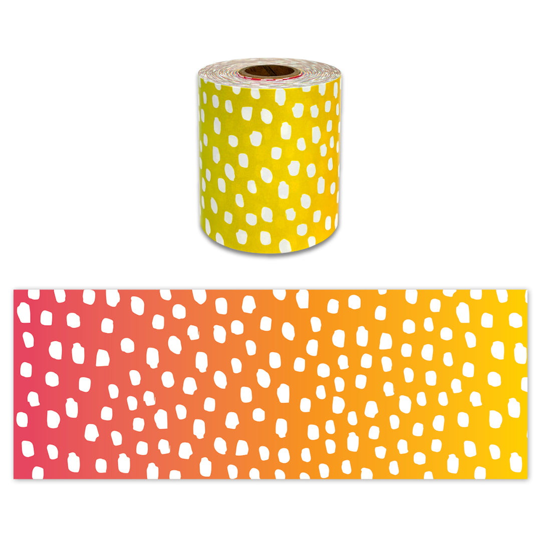 Core Decor Messy Dots on Rainbow Rolled Border