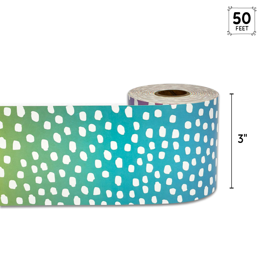 Core Decor Messy Dots on Rainbow Rolled Border