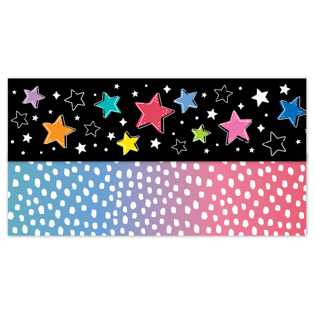 Core Decor Messy Dots on Rainbow Rolled Border