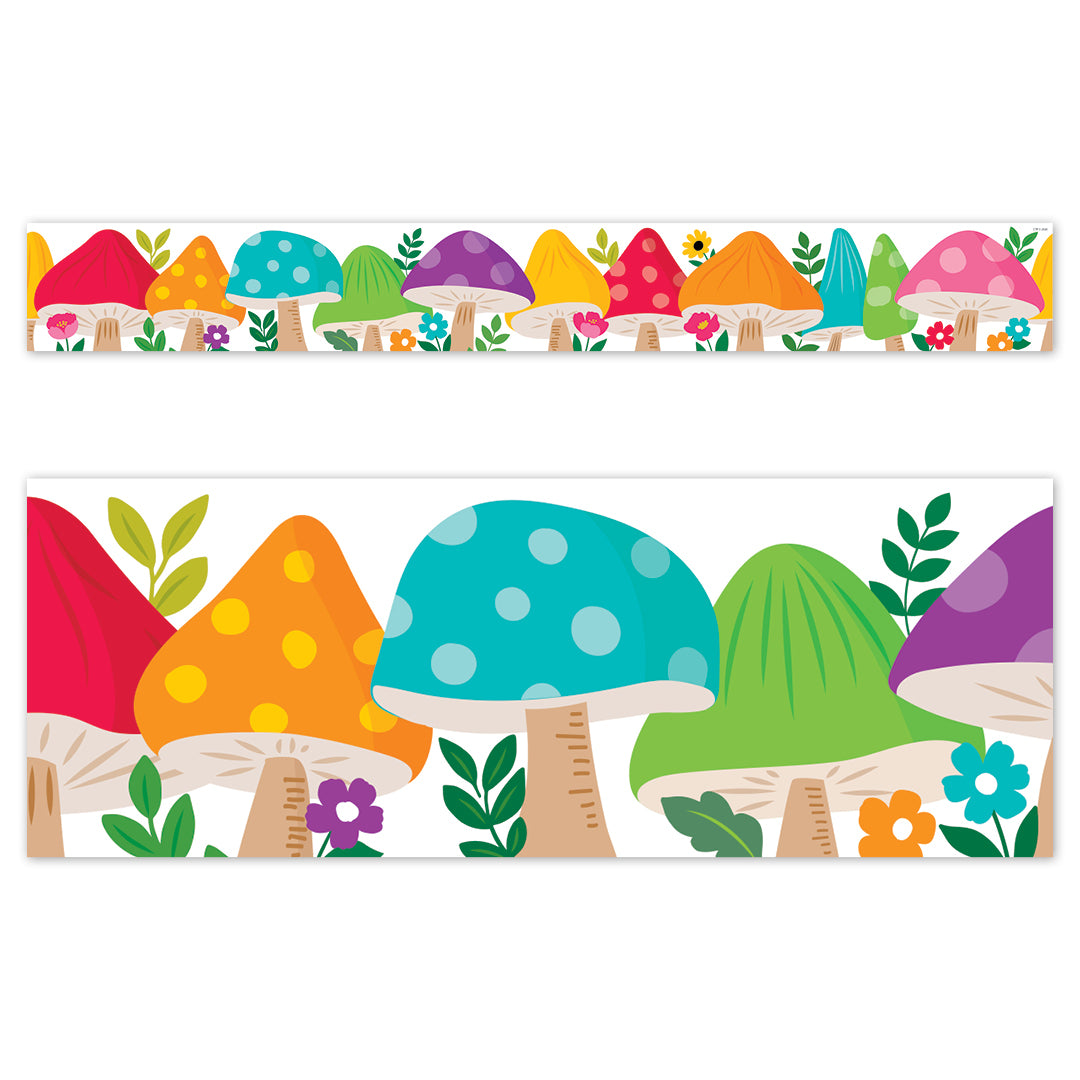 Woodland Friends Jumbo Mushrooms EZ Border