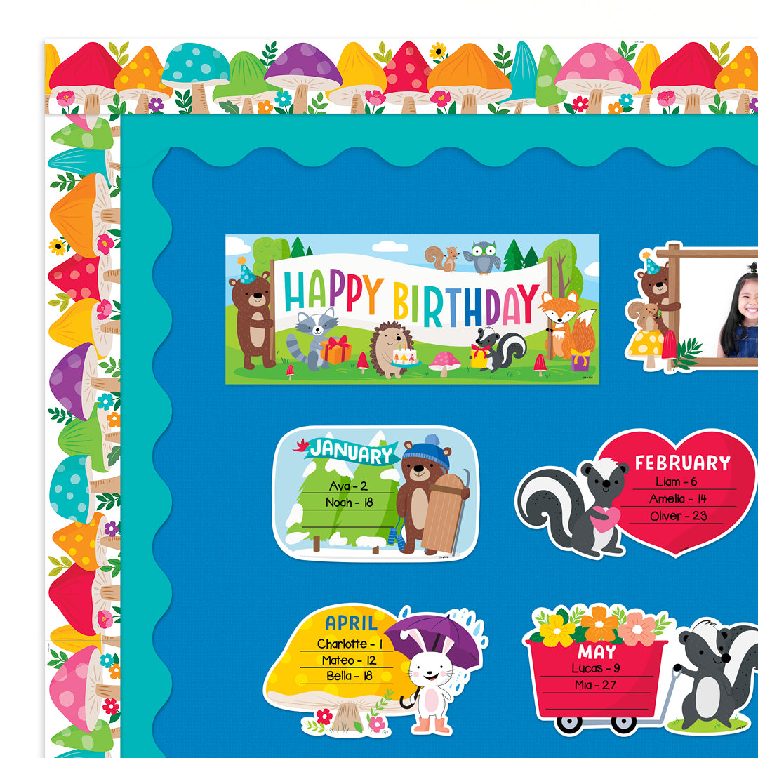 Woodland Friends Jumbo Mushrooms EZ Border