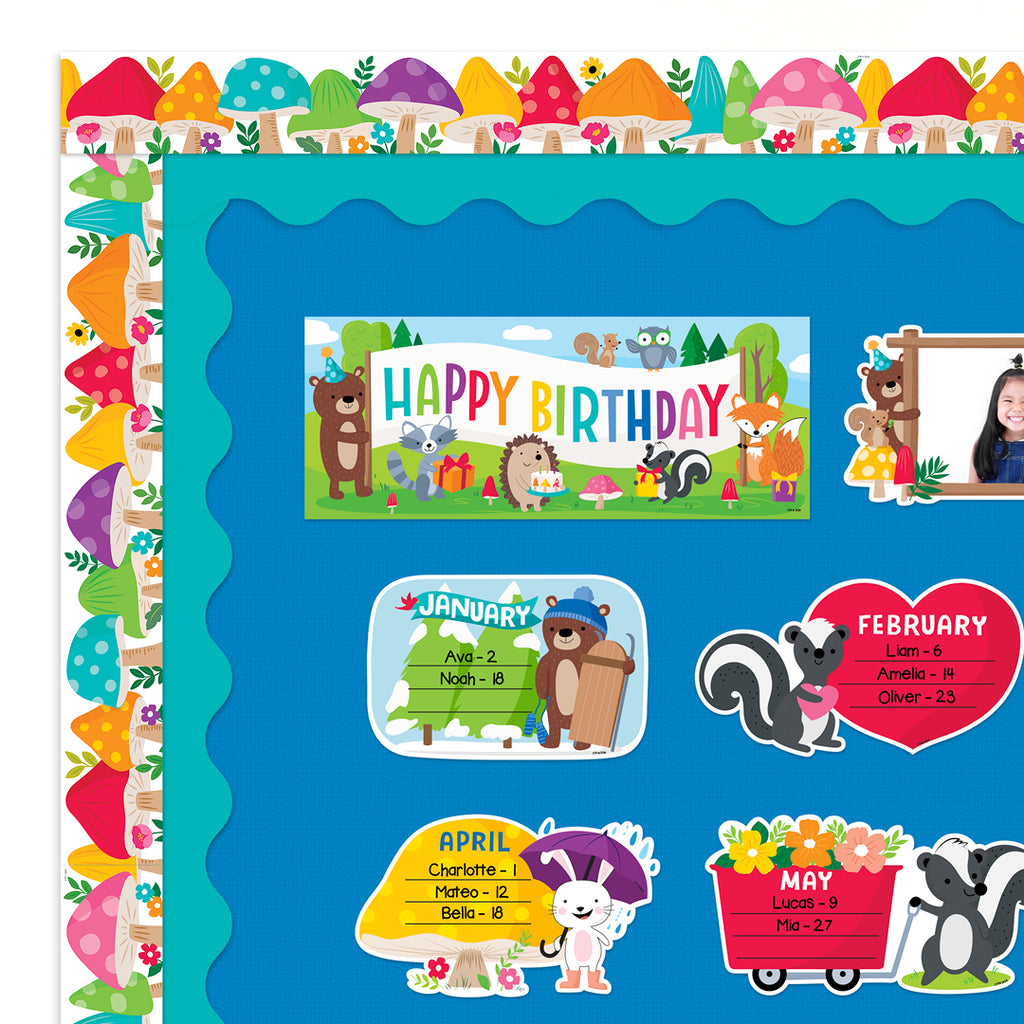 Woodland Friends Jumbo Mushrooms EZ Border