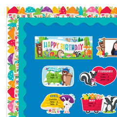 Woodland Friends Jumbo Mushrooms Border