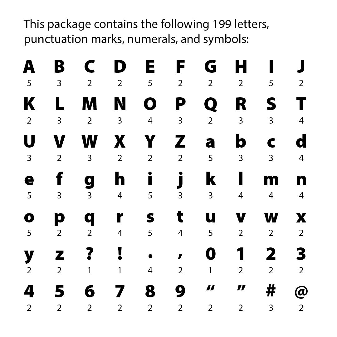 Bold Black 4" Designer Letters