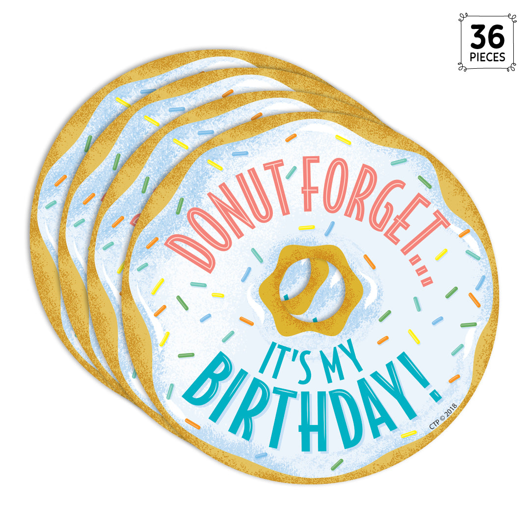 Mid-Century Mod Donut Forget It's My Birthday Badge