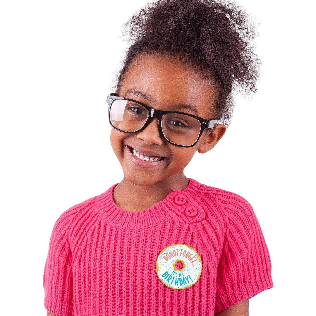 Mid-Century Mod Donut Forget It's My Birthday Badge