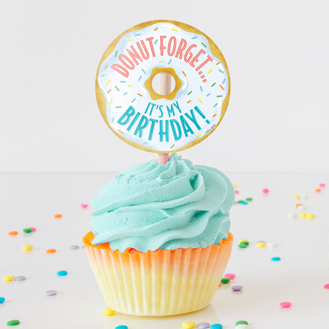 Mid-Century Mod Donut Forget It's My Birthday Badge