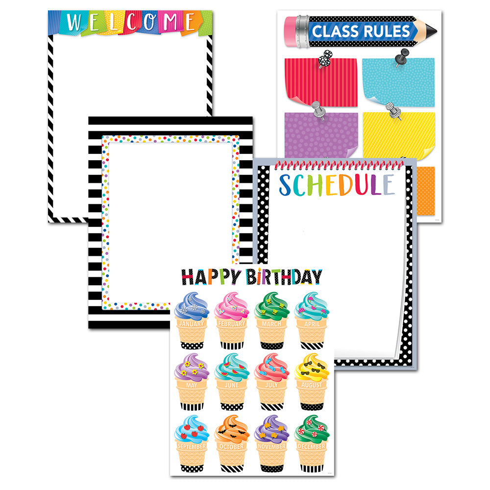 Bold & Bright Classroom Essentials 5-Chart Convenience Pack