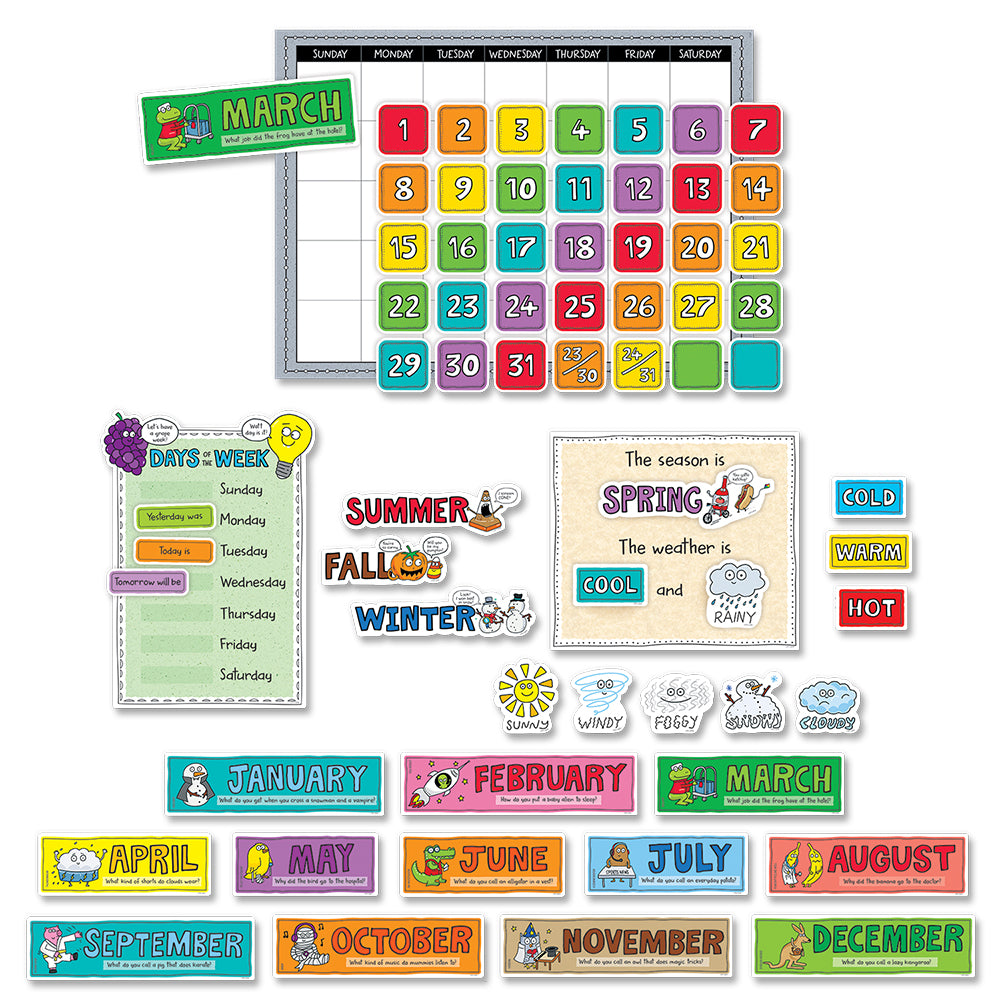 So Much Pun! Calendar Set Bulletin Board
