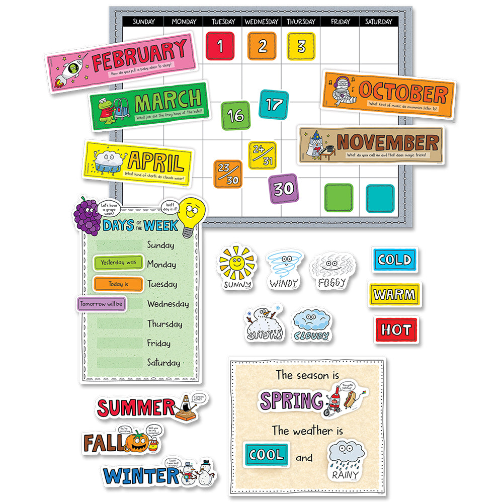So Much Pun! Calendar Set Bulletin Board
