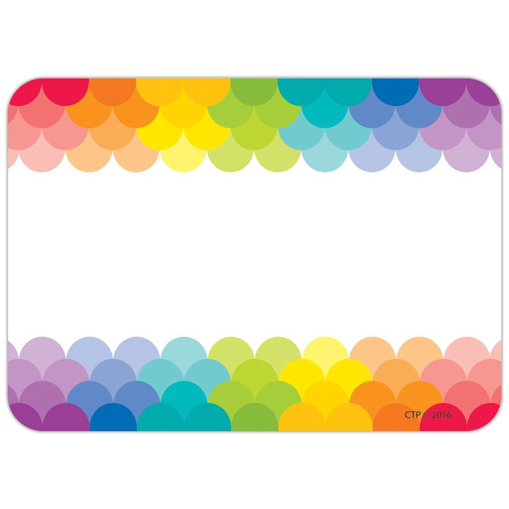 Painted Palette Rainbow Scallops Labels