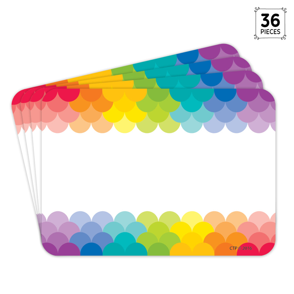 Painted Palette Rainbow Scallops Labels