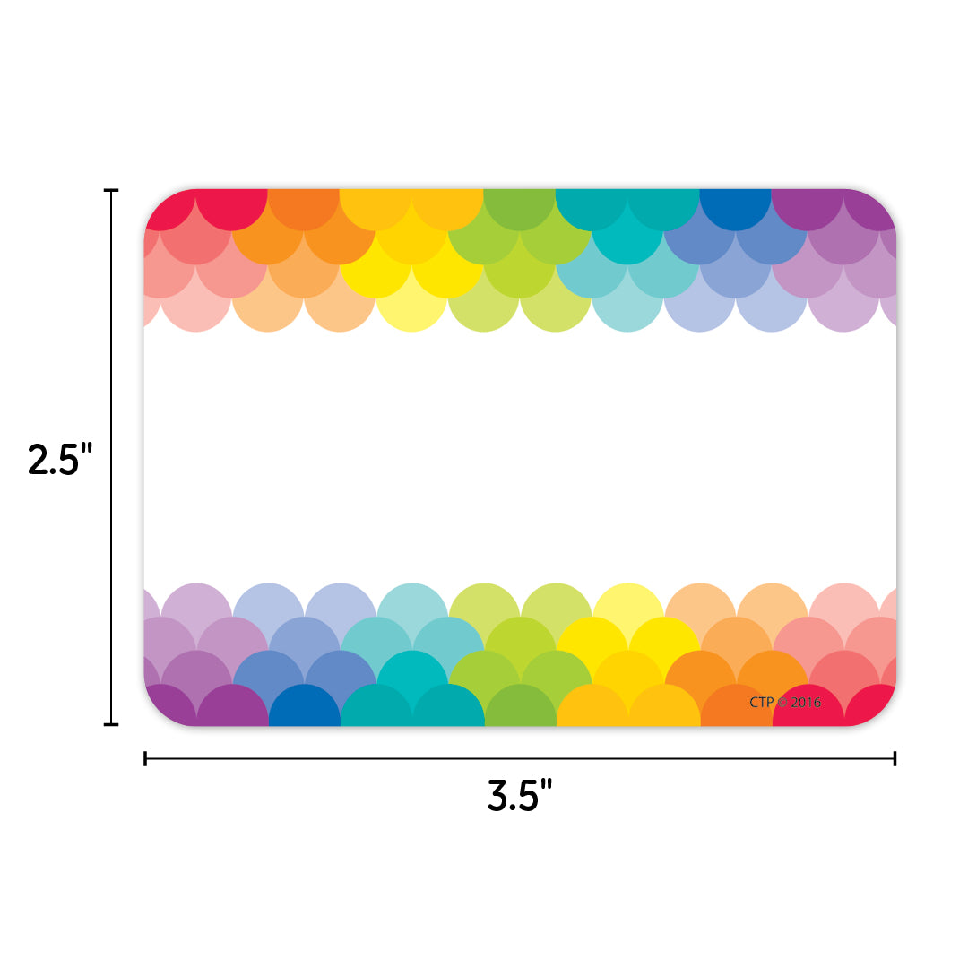 Painted Palette Rainbow Scallops Labels