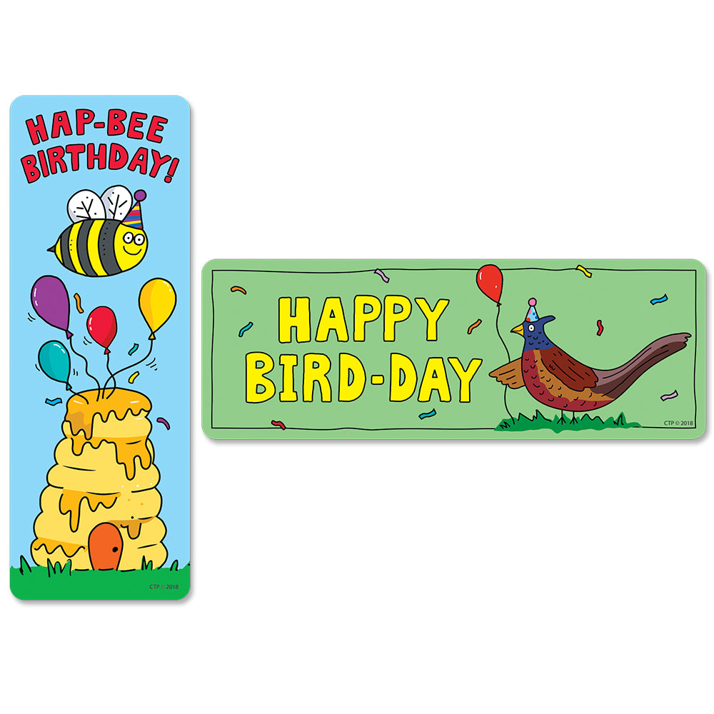So Much Pun! Hap-bee Birthday Bookmarks