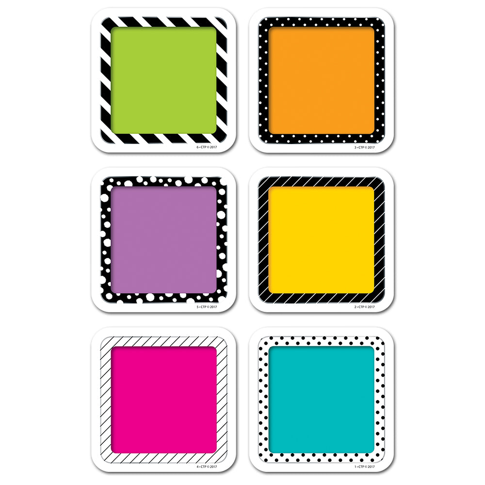 Bold & Bright Colorful Cards 3" Designer Cut-Outs