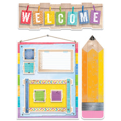 Upcycle Style Welcome Bulletin Board
