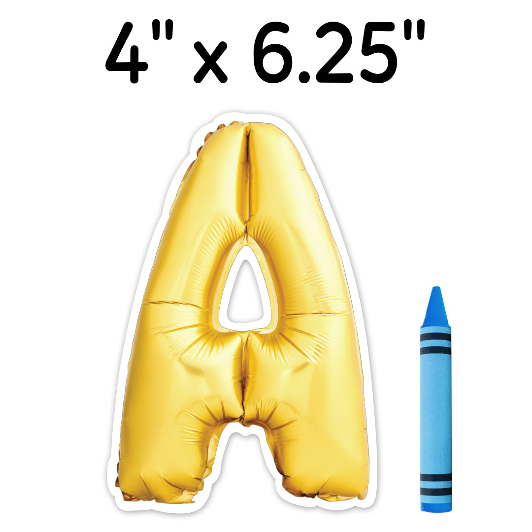 Gold Mylar Balloon 6" Uppercase Designer Letters