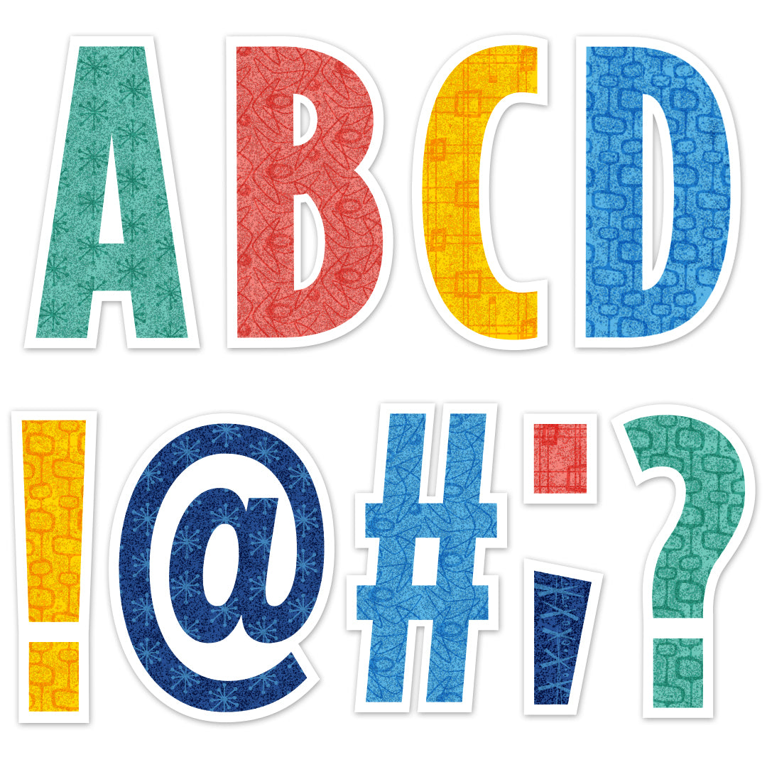 Mid-Century Mod Retro Patterns 7" Designer Letters