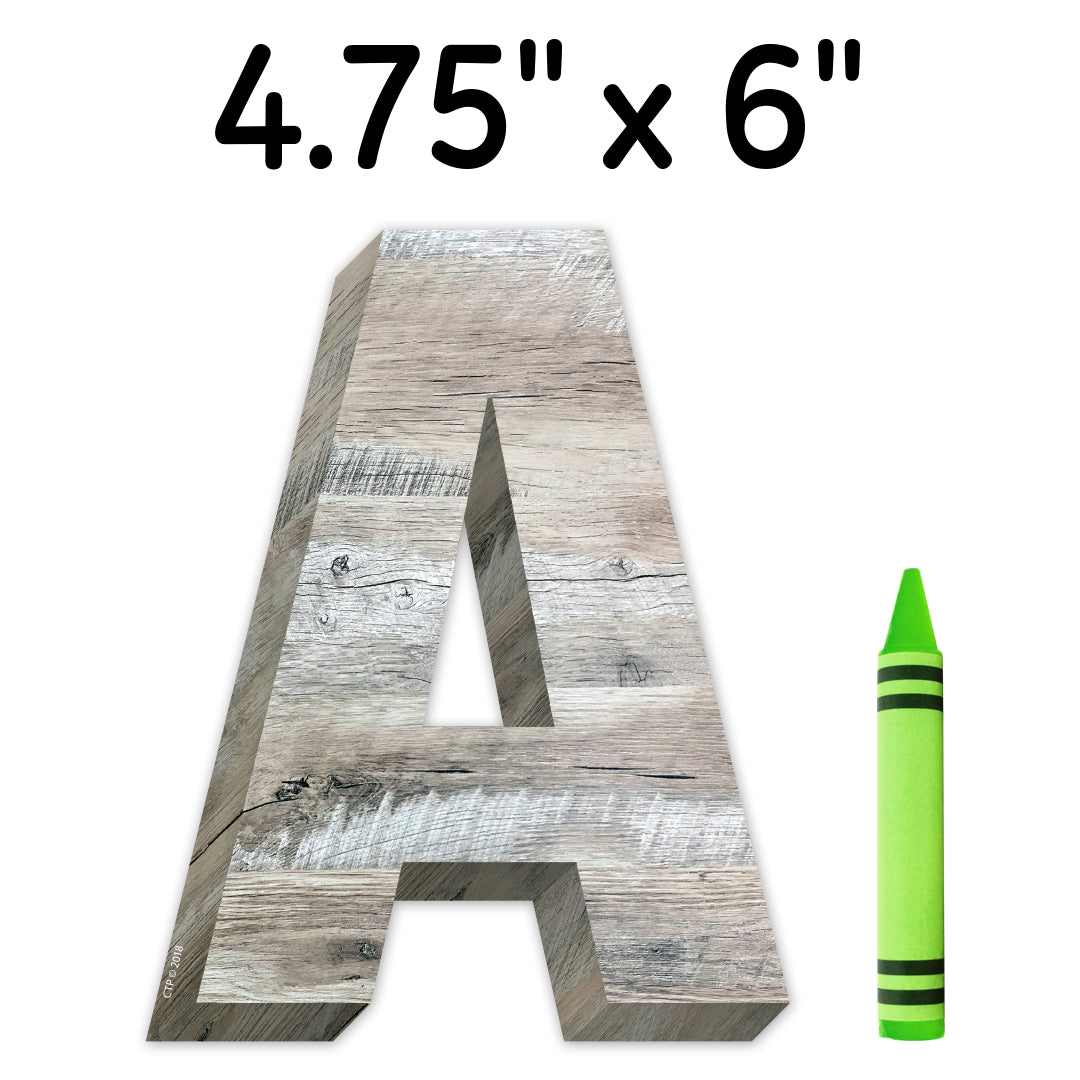 Rustic Wood 6" Designer Letters
