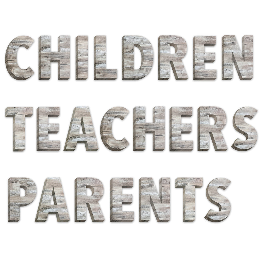 Rustic Wood 6" Designer Letters