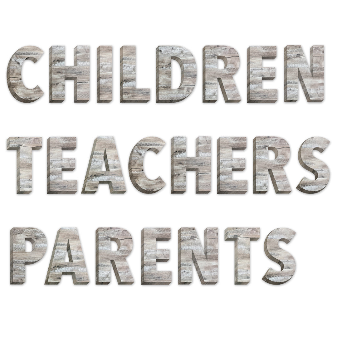 Rustic Wood 6" Designer Letters