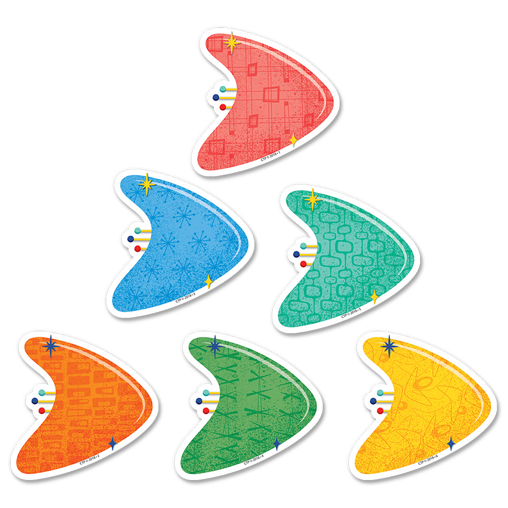 Mid-Century Mod Boomerangs 3" Designer Cut-Outs