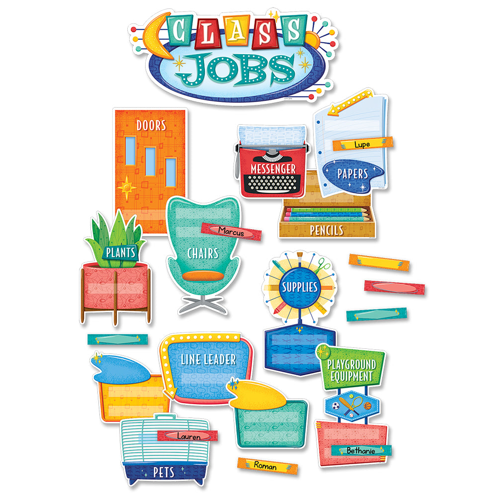 Mid-Century Mod Class Jobs Mini Bulletin Board