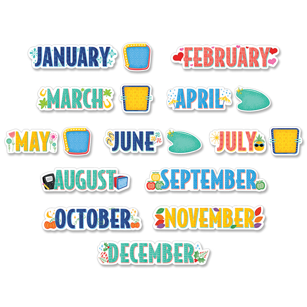 Mid-Century Mod Months of the Year Mini Bulletin Board