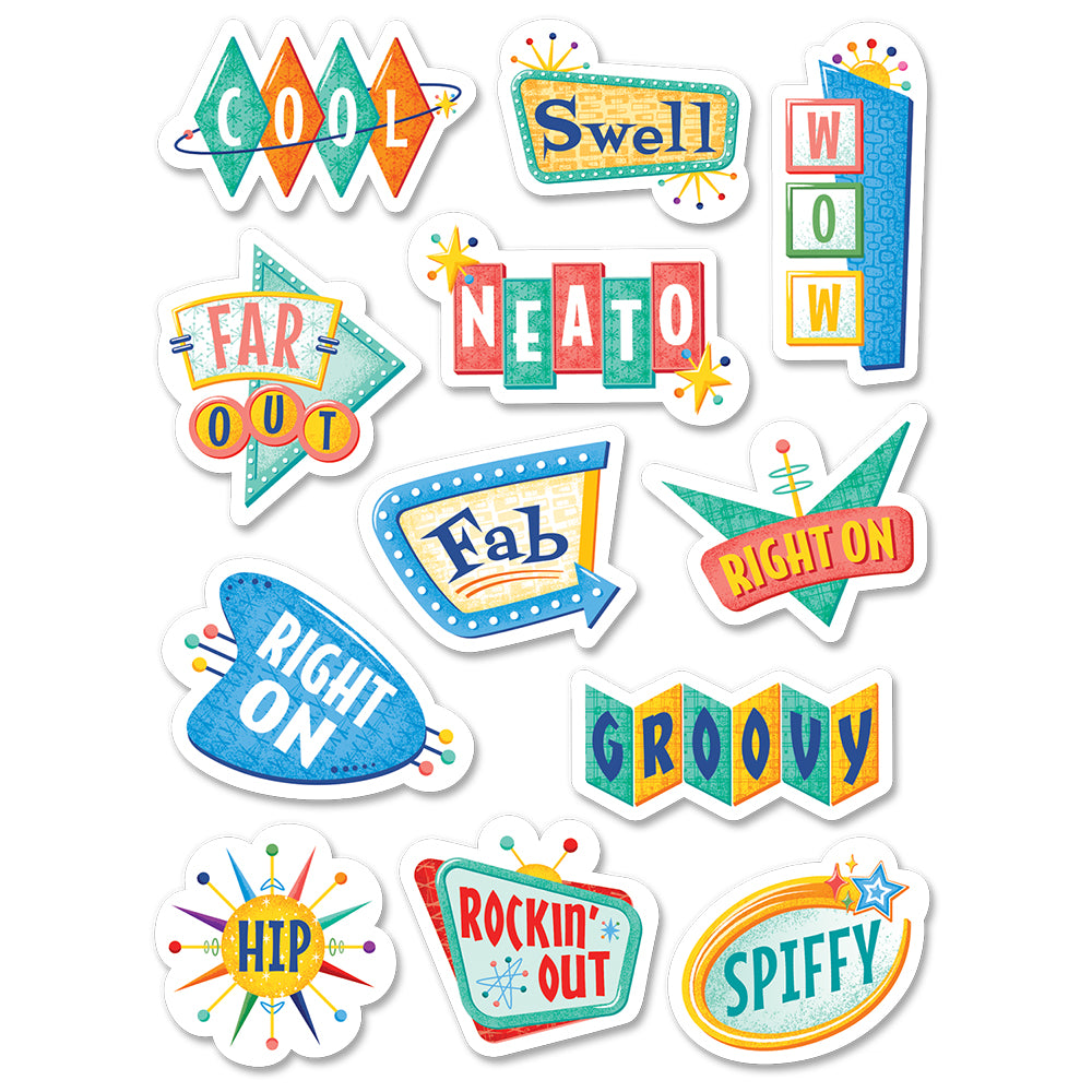 Mid-Century Mod Retro Rewards Stickers
