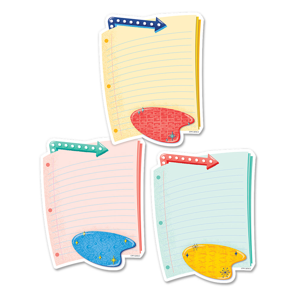 Mid-Century Mod Notebook Paper 6" Designer Cut-Outs