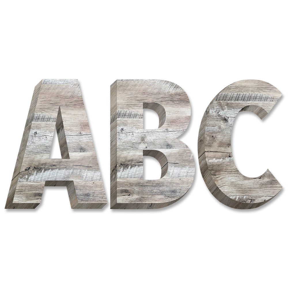 Rustic Wood 2" Uppercase Letter Stickers