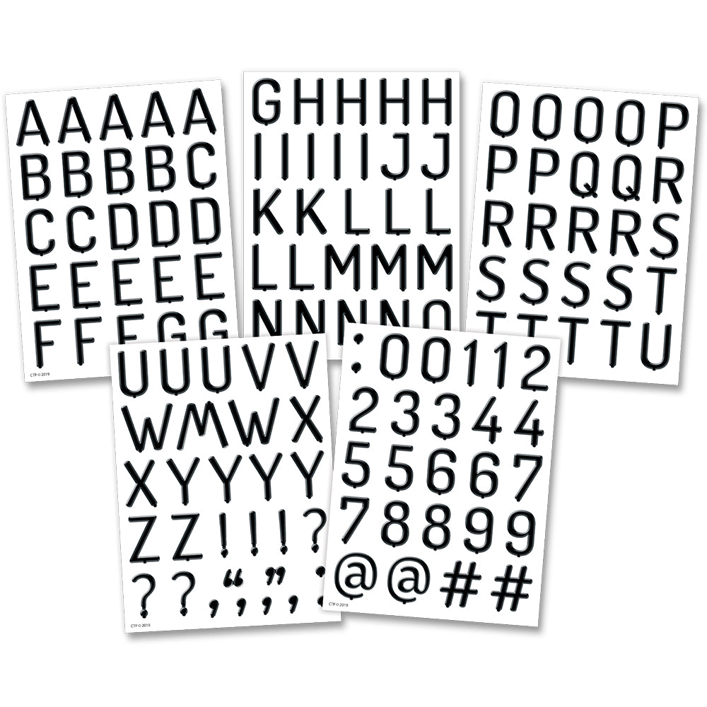 Black Letter Board 1" Uppercase Letter Stickers