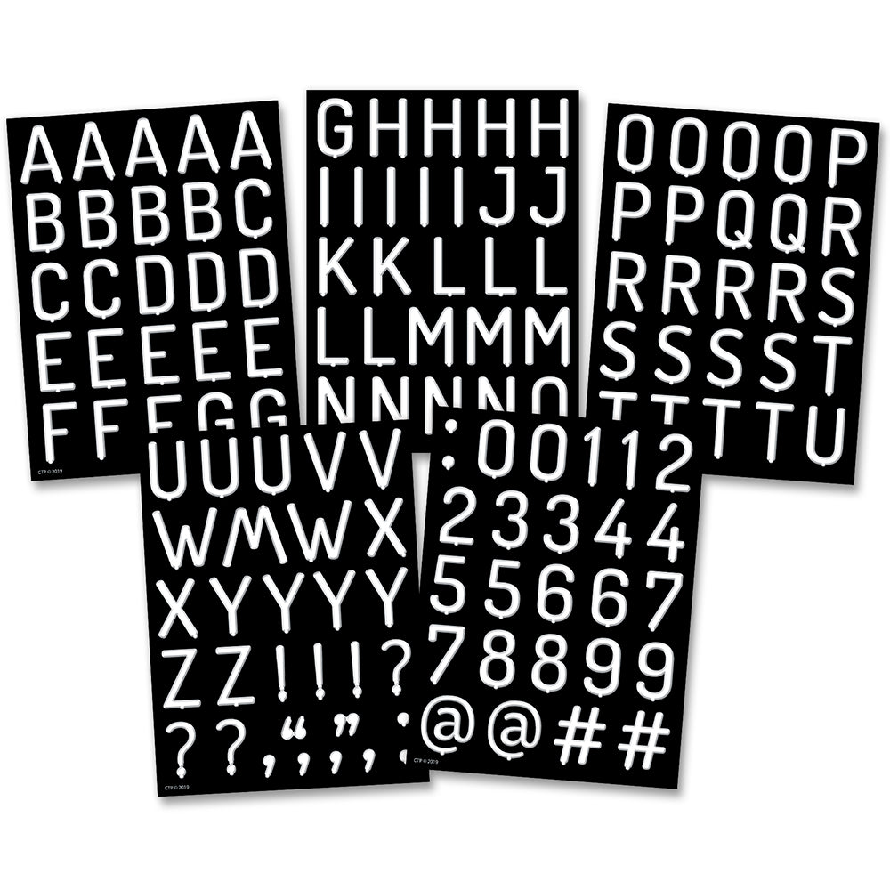 White Letter Board 1" Uppercase Letter Stickers