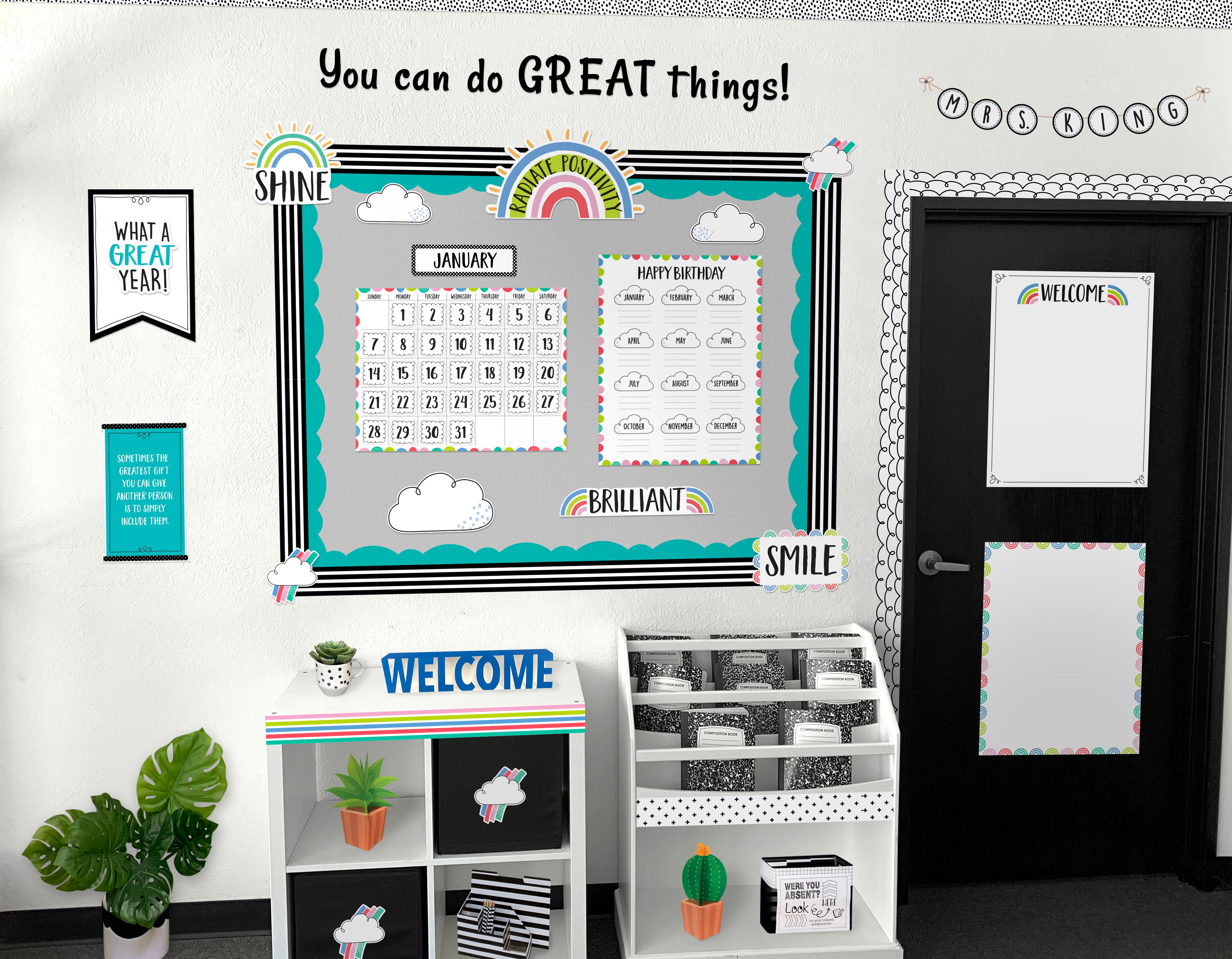 Doodly Rainbows Bulletin Board