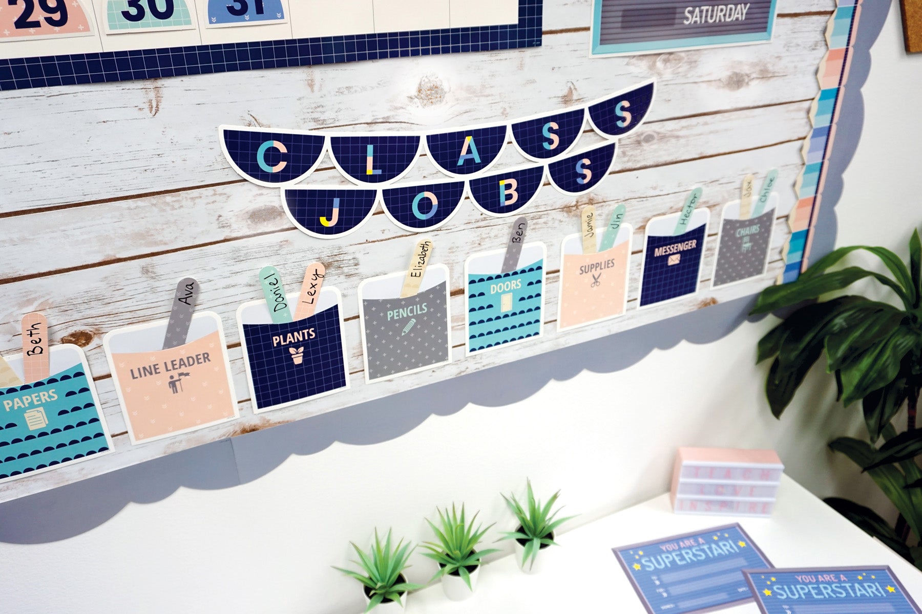 Calm & Cool Class Jobs Mini Bulletin Board