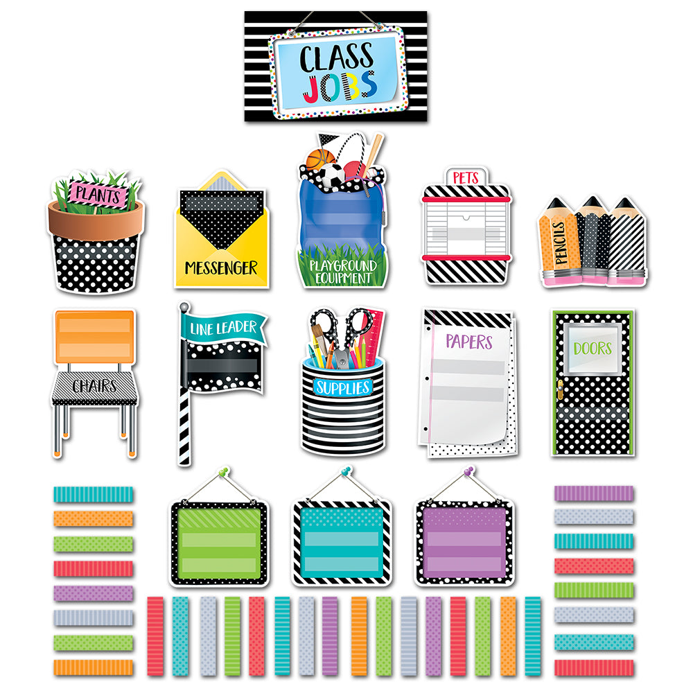 Bold & Bright Class Jobs Mini Bulletin Board