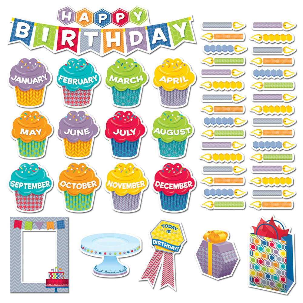 HexaFun Happy Birthday Mini Bulletin Board Set
