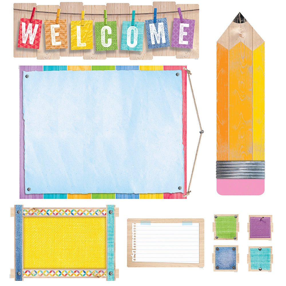 Upcycle Style Welcome Bulletin Board