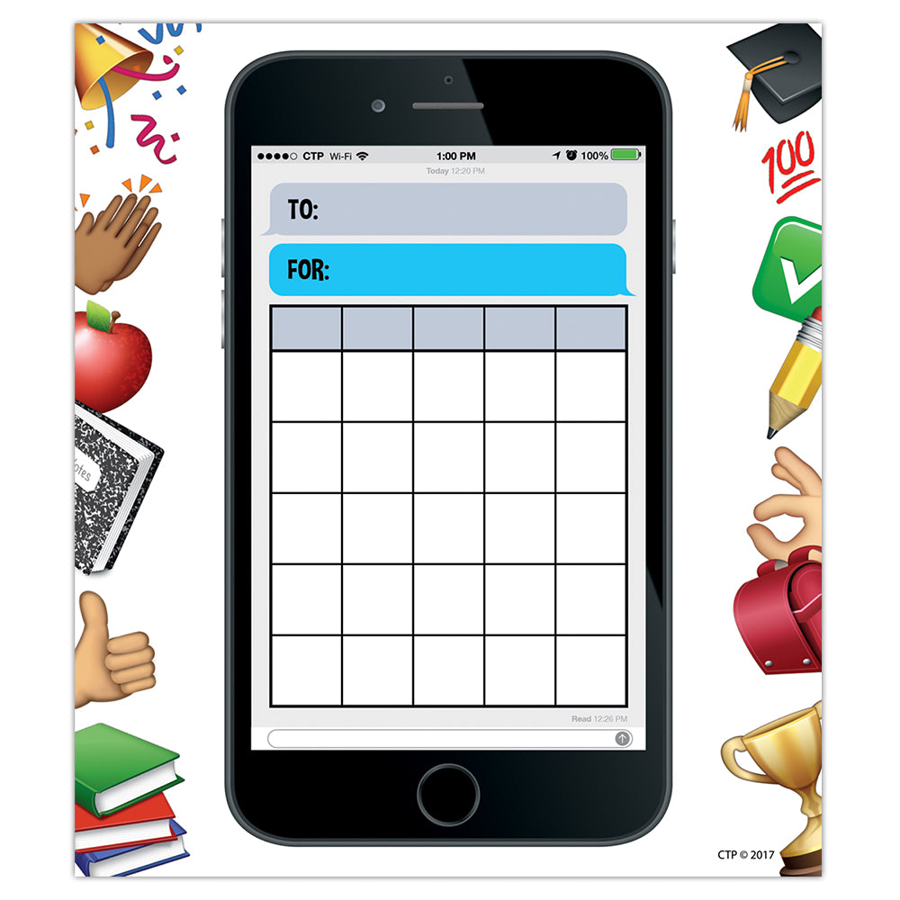Emoji Fun Smart Phone Fun Student Incentive Charts